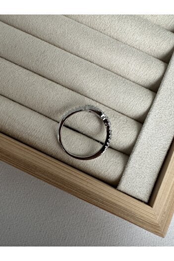 ringbox Silver Color Brand Stone Spiral Ring