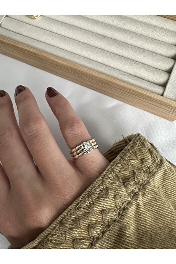 ringbox Blue Stone Little Finger Ring