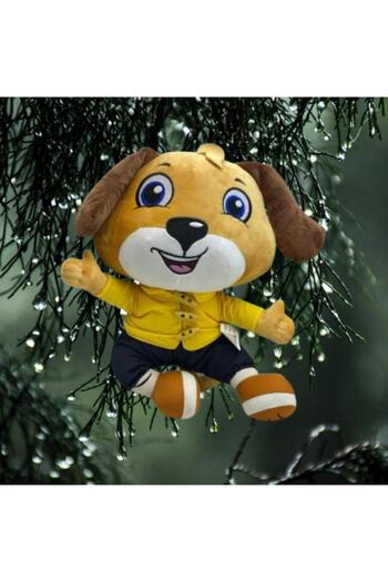 OEM Plush puppy, Happy Puppy, with coat, 30 cm, brown, 3 years old