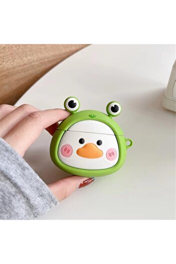 Blackmark AirPods 1St Generation. And 2. Generation Compatible Cute Silicone Green Frog Duck Figure Earphone Protection Case