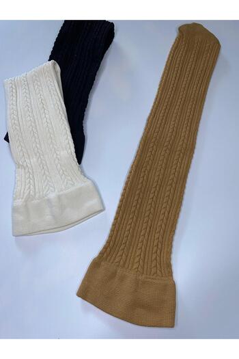 DÜVEN 3-Piece Knitted Embossed Knitwear 200 Denim Knitted Patterned Winter Colorful Knee-Length Trouser Socks (3 Socks)
