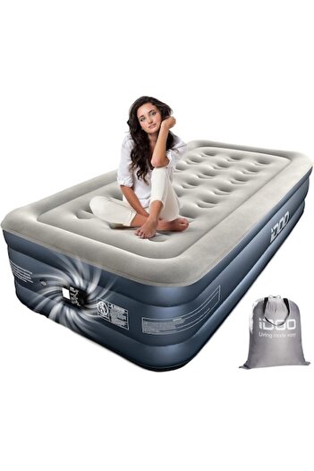 iDOO Camping Mattress, IDOO, PVC, Self-inflating, with Carrying Bag, 190 x 100 x 46 cm, Gray