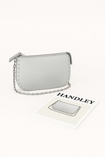 Handley Shoulder Bag with Chain Strap and Stone Detail