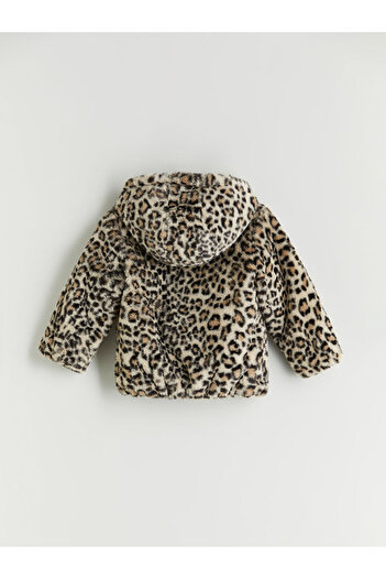 LC Waikiki Leopard Patterned Girl's Plush Coat