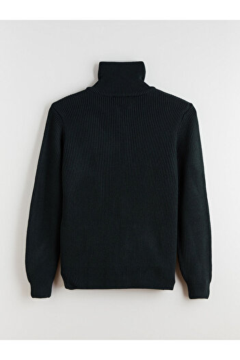LC Waikiki Green Standard Fit Stand Collar Men's Knitwear Cardigan