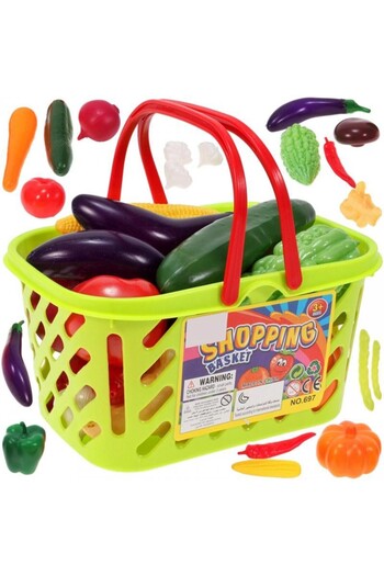 PROCART Storage basket with 20 multi-colored vegetables, plastic toy, age 3 years+