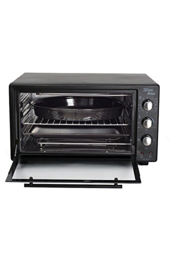 Zilan Cuptor electric ZLN-3130, 1700W, 45 litri, 300°C, Termostat, Tăvi, Negru