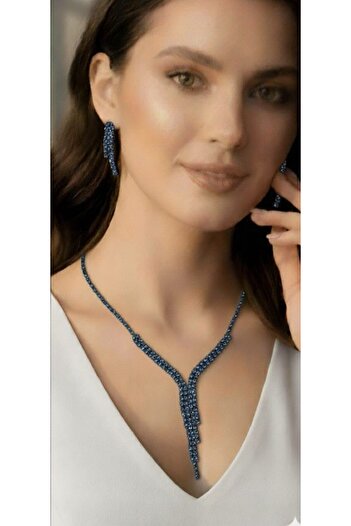 Zanora Evening Dress Necklace Earrings Set Wedding Engagement Henna Bridal Set White Silver Wertytrew344Battal Standard