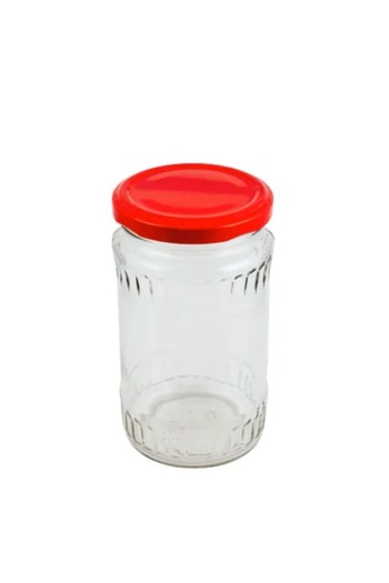 OEM Set 24 Glass Jars 370ml with Colored Lids