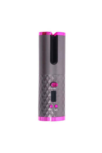 OEM Wireless Hair Curler, Ceramic, USB-A Charging, LED Display, 6 Temperature Settings, 200°C, Pink/Gra