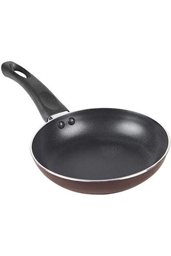 ONMART On Mart Aluminium coated frypan 32cm (Dark brown)- Durable, non-stick kitchen frypan, soft touch