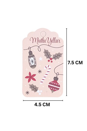 roco paper New Year's Happy New Year Written Gift Tag, New Year's Kokina Themed Packaging Card, 50 Pieces-4.5X7.5C