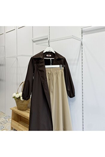 Faya Boutique Acı Kahve Basic Trench Coat