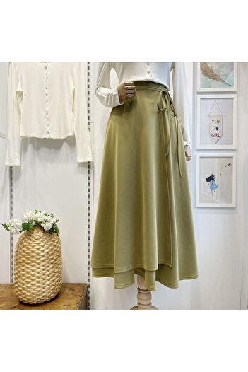 Faya Boutique Anvelop Model Green Scuba Skirt