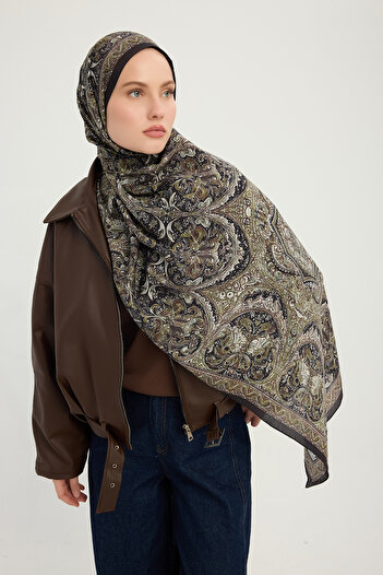 Schaless Eternal Palaces - Mink - Vierra Patterned Viscose Shawl - 70X190 cm