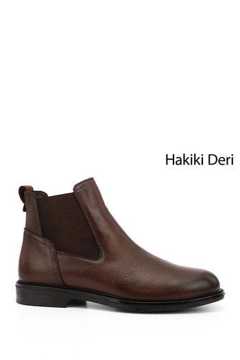 GÖNDERİ(R) Men's Tan Antique Rubber Sole Genuine Leather Chelsea Boots