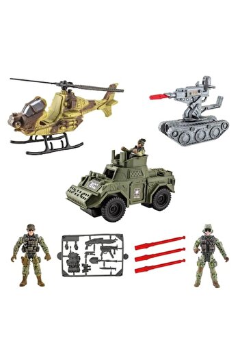 ANTBRO Military Play Set Antbro® with 3 Fighting Vehicles, Equipment, and 3 Soldier Figurines with Accesso
