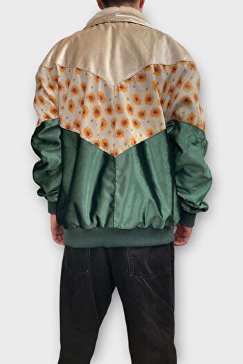 Aztek (7433) XLarge Beden Vintage Desenli Özel Ceket