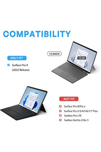 erorex جراب متين لجهاز Microsoft Surface Pro 9 مقاس 13 بوصة 2022