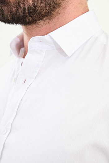 Mcr Patterned Slim Fit Long Sleeve Men's Shirt White - 27111.25K