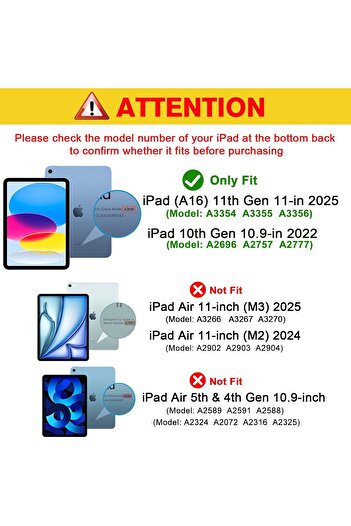 PROCASE جراب خلفي صلب لجهاز iPad 10th Gen 10.9 (2022) - أسود داكن