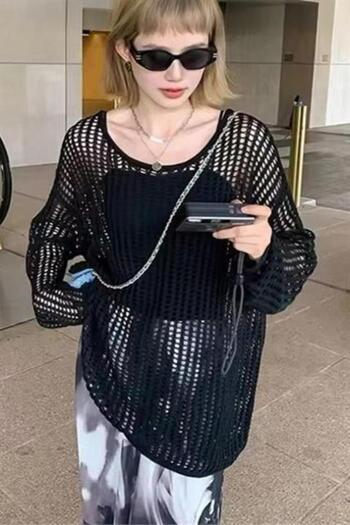 Karakedi Black Transparent Lace Long Sleeve Blouse