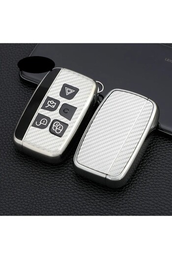 OEM Key Case Silver Carbon for Land Rover Range Rover and Jaguar Models