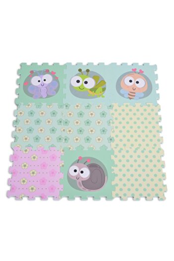 Moni Toys Soft Puzzle Mat Insect World EVA Foam – 9 Large Pieces, 31x31 cm, Non-Slip, Multicolor