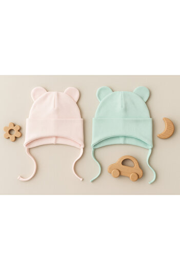 greenmoss 100% cotton twin baby beanie