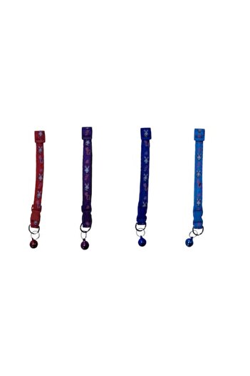 Vision XXI Set 4 Multicolored Collars with Bunny Design, Bell, Vision XXI, Adjustable 19-33cm