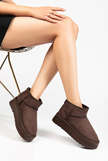 wolfcity Mini Ankle Boots with Fur Inside Flat Sole Women's Shoes U-K