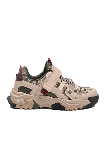 WALKWAY 2021 F Cream-Khaki-Burgundy Seasonal Children's Sports Shoes