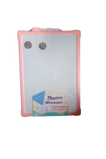 Vision XXI Magnetic Whiteboard with Two Sides, Marker and Two Magnets, 25x35 cm, Vision XXI, Pink