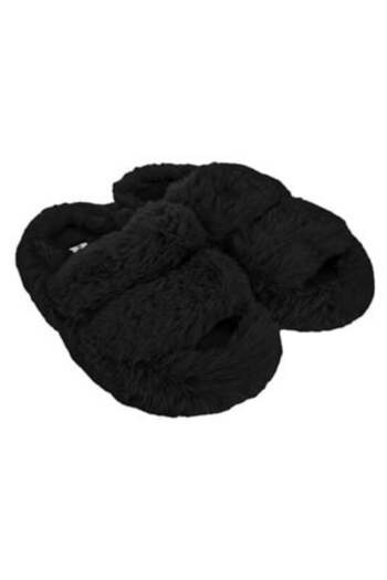 OEM Faux Fur Slippers with Black Double Band for Women