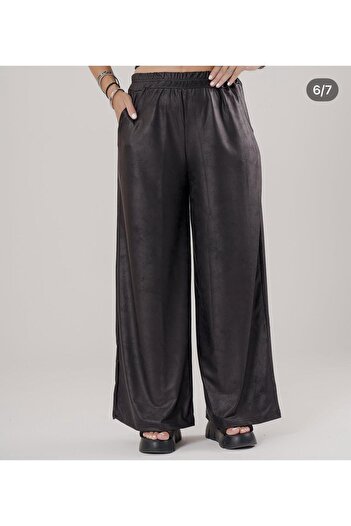 AGORATEKSTİL Women's Leather Palazo Pants