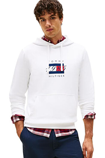 Tommy Hilfiger Plus Tommy Hilfiger Flag Graphic Drawstring Hoodie