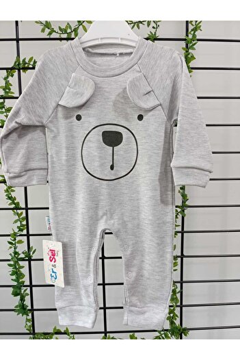Ersel Baby Cotton Teddy Bear Printed Romper - Long Sleeves and Comfortable