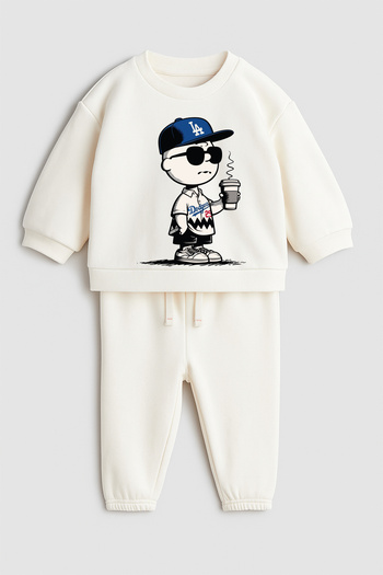 MYADA Premium Organic Cool Children's Printed Top and Bottom Set 24197
