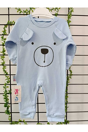 Ersel Baby Cotton Teddy Bear Printed Romper - Long Sleeves and Comfortable