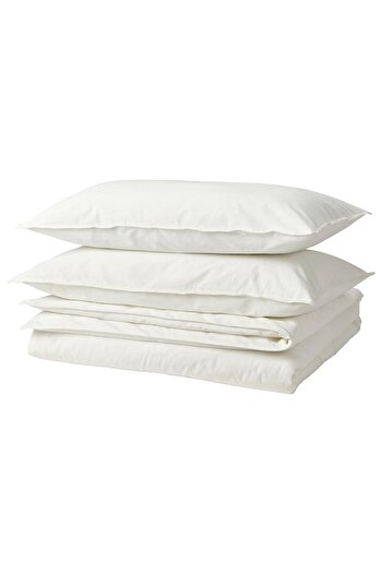 IKEA ÄNGSLILJA Duvet cover and 2 pillowcases, white, 240 x 220/50 x 80 cm