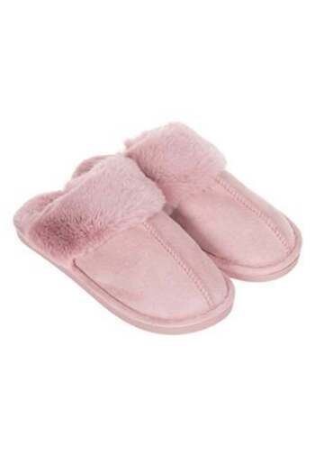 OEM Winter Slippers with Reinforced Sole & Faux Fur Pink for Women