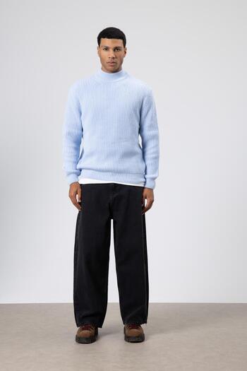 VAMOSCLO Half Turtleneck Knit Sweater Baby Blue
