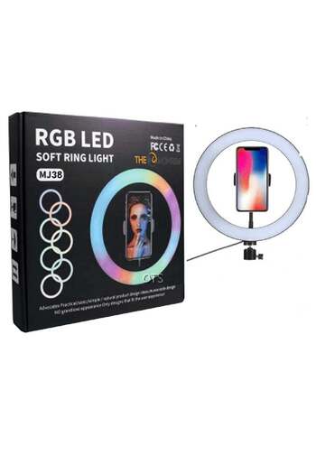 Generic MJ-38 Ring Light RGB 38 CM LED Ring Light with Tripod Stand