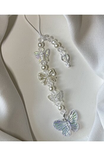 MİRAZ TASARIM Phone Charmi with Bow and Butterfly Phone Strap Bag Charmi