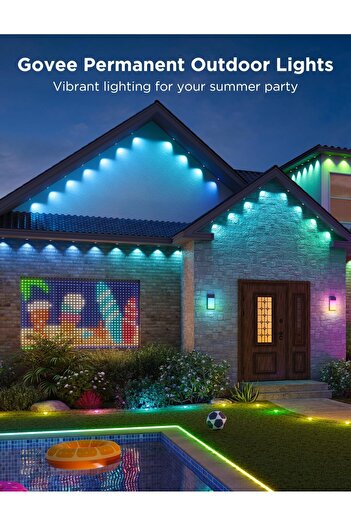 Govee Permanent Outdoor Lights, 30M with 72 LED Smart Eaves RGBIC for Outdoor, 72 Scene Modes, IP67
