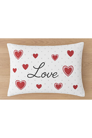 sehra Pillow Case 70% Cotton 30% Polyester Mold Rose Flower Geometric Pattern 50X70 cm Size