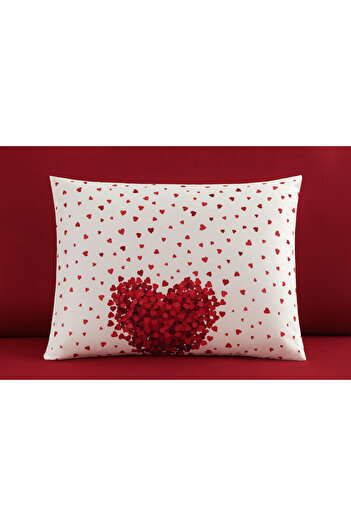 sehra Pillow Case 70% Cotton 30% Polyester Mold Rose Flower Geometric Pattern 50X70 cm Size