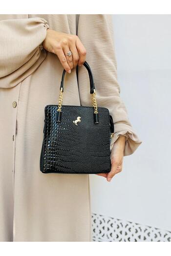 Çanta Trend Miami Polo Clup 3 Compartment Faux Leather Chain Detailed Women's Hand and Shoulder Strap Bag