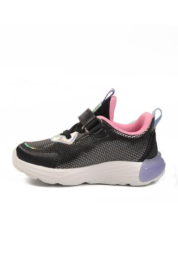 WALKWAY 1986 P Black Figured Seasonal Children's Sports Shoes