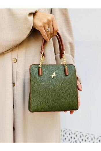 Çanta Trend Miami Polo Clup 3 Compartment Faux Leather Chain Detailed Women's Hand and Shoulder Strap Bag
